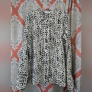 Calvin Klein XL Women's Black, White, Beige Patterned Top